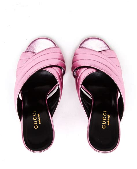 light pink gucci mules|Gucci mules street style.